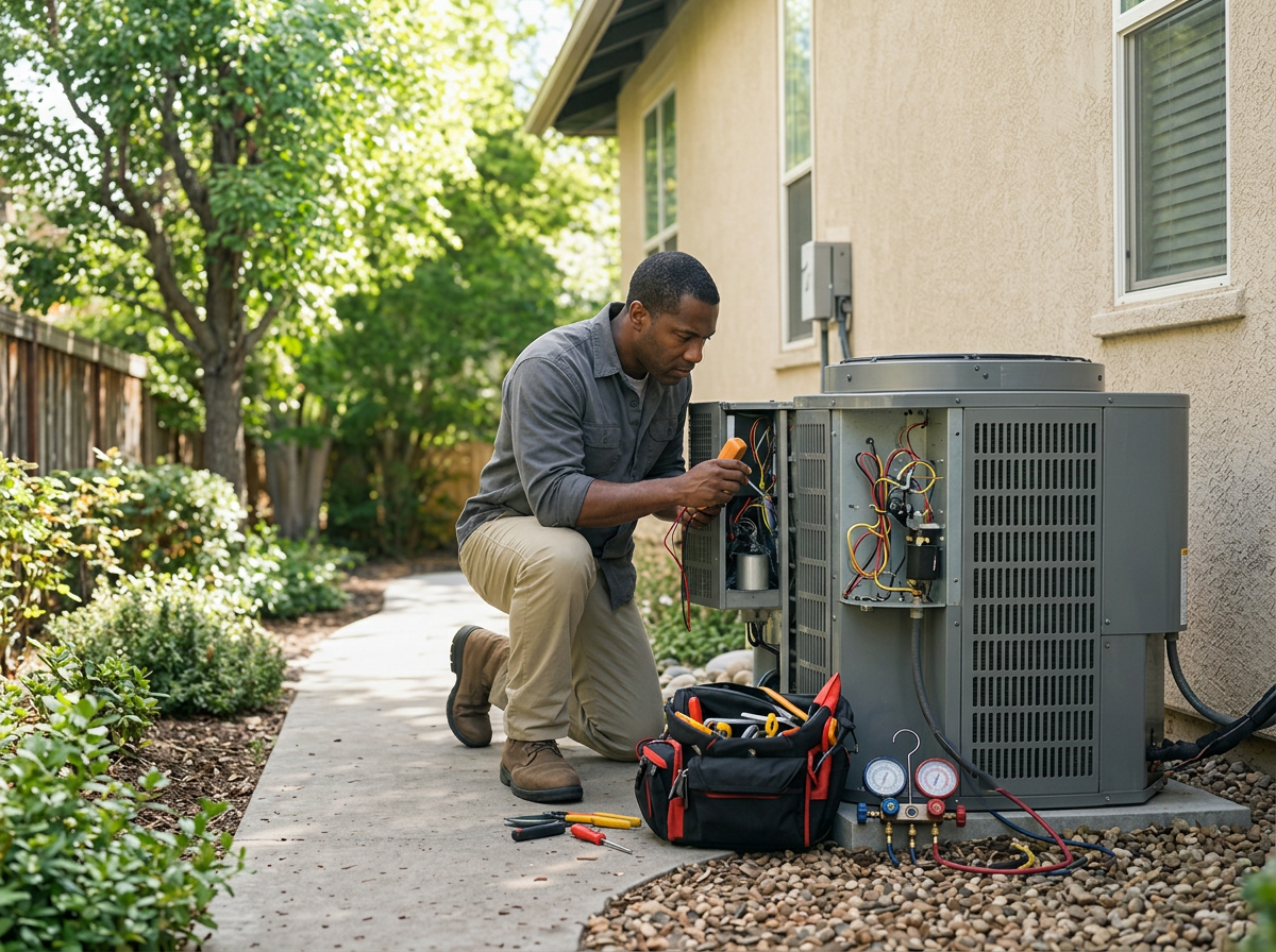 HVAC & Plumbing professional at work