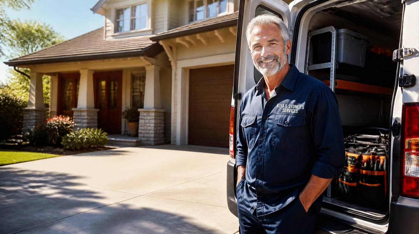 Granddaddy-backed technician arriving at a customer's home